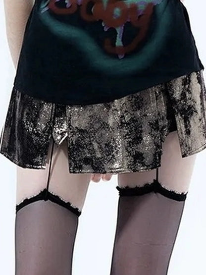 Y2k Grunge Butterfly One Shoulder Crop Tee