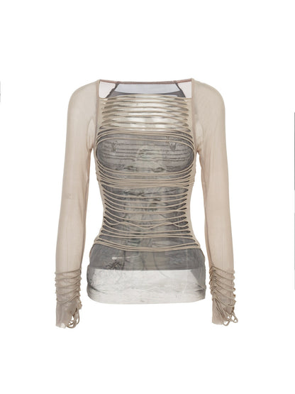 Emoha_Y2k_Retro_Striped_3d_Embellished_Slim_Fit_Women&