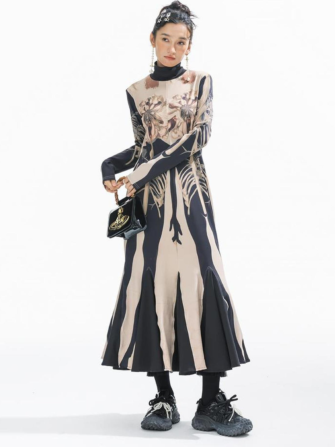 Sweet Mi Ethereal Abyss Floral Mermaid Maxi Dress