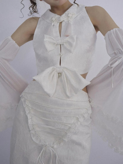 Ethereal White Detachable Cheongsam