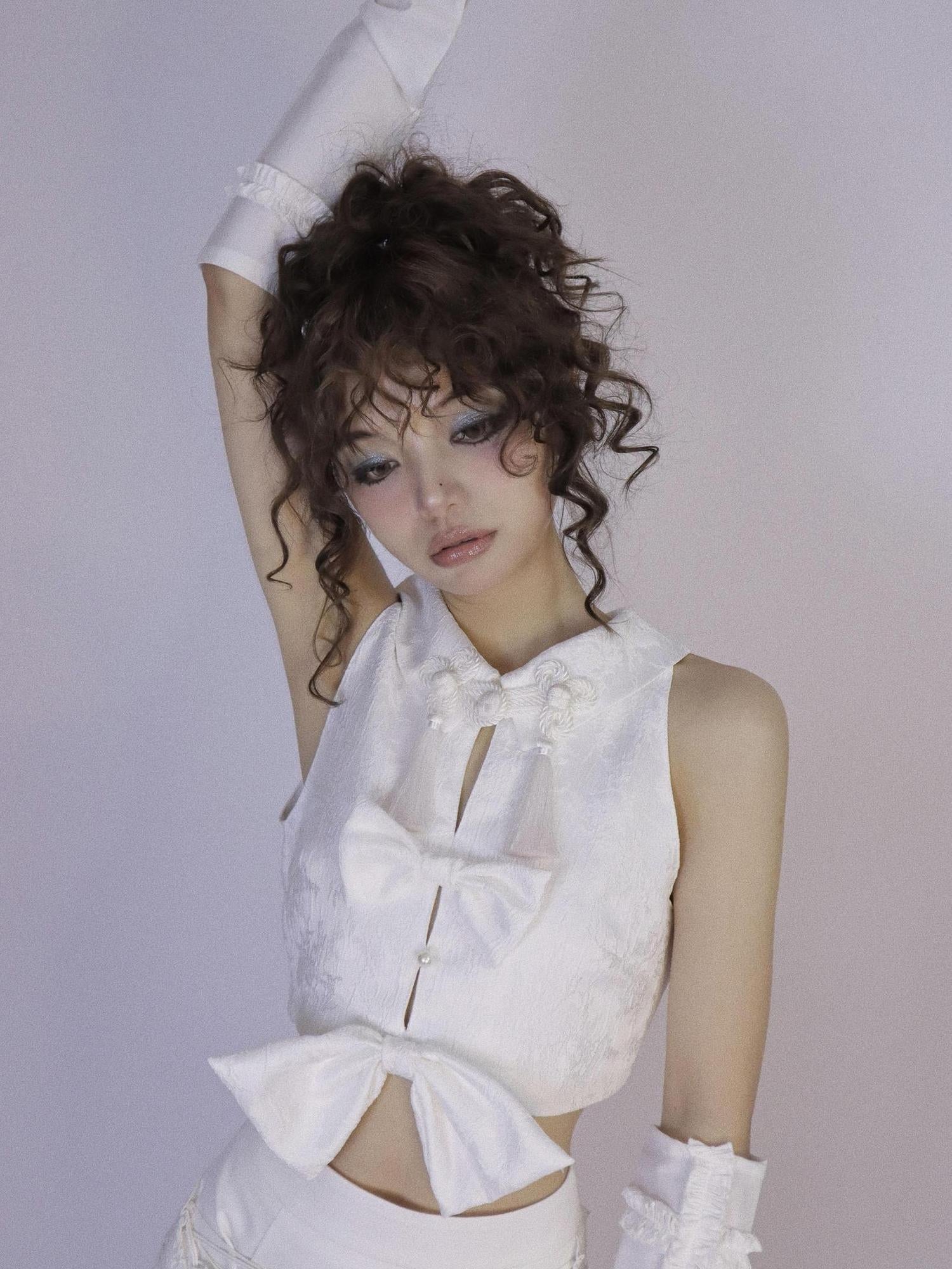 WSW WUSHENWU Ethereal White Detachable Cheongsam