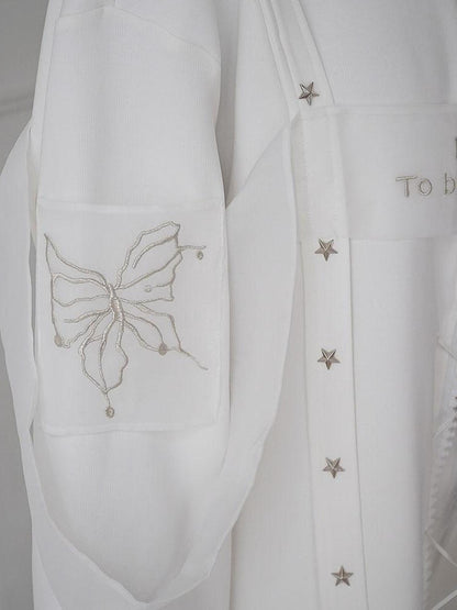 WSW WUSHENWU Ethereal White Embroidered Sportswear