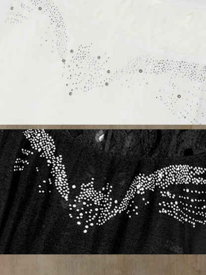 ARIADNAw Ethereal Wings Diamond Mesh Top With Leopard Print