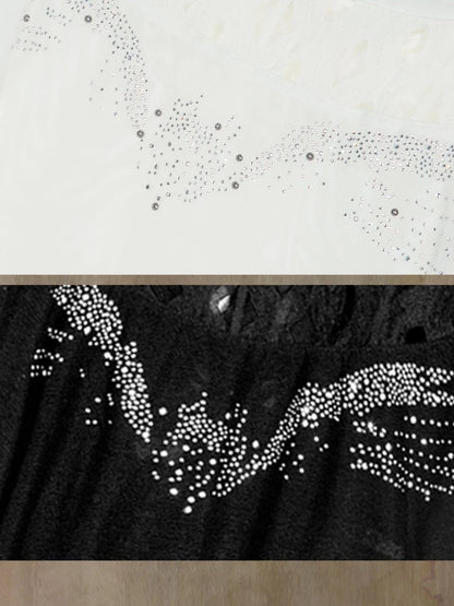 Ethereal Wings Diamond Mesh Top With Leopard Print
