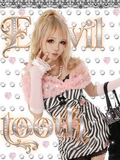 Evil Tooth 3d Rose Rosette Bow Princess Women&