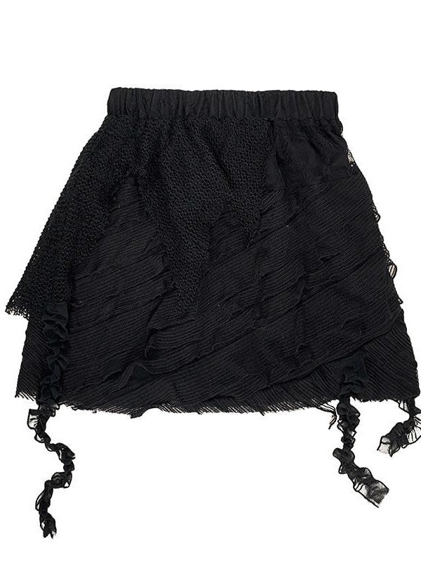 Evil Tooth Asymmetric Hem Textured Dark Women&