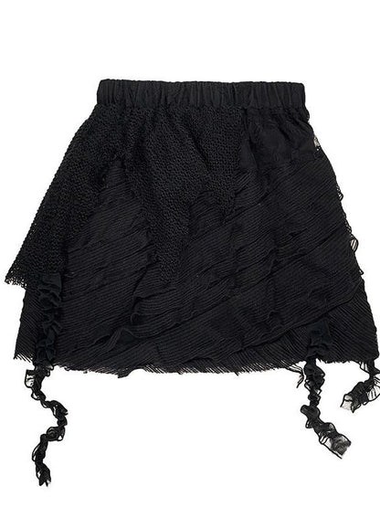 Evil Tooth Asymmetric Hem Textured Dark Women&