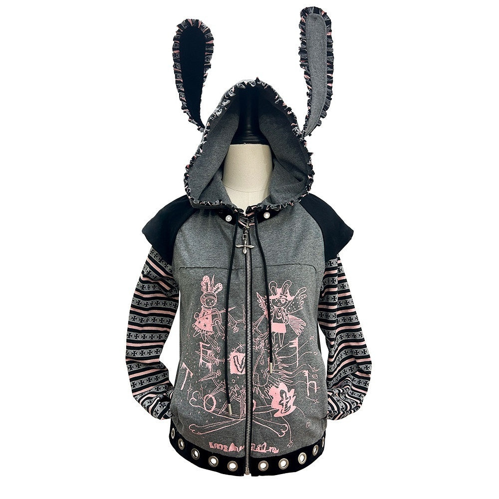 Evil_Tooth_Bunny_Pirate_Print_Gothic_Punk_Rabbit_Ear_Women&