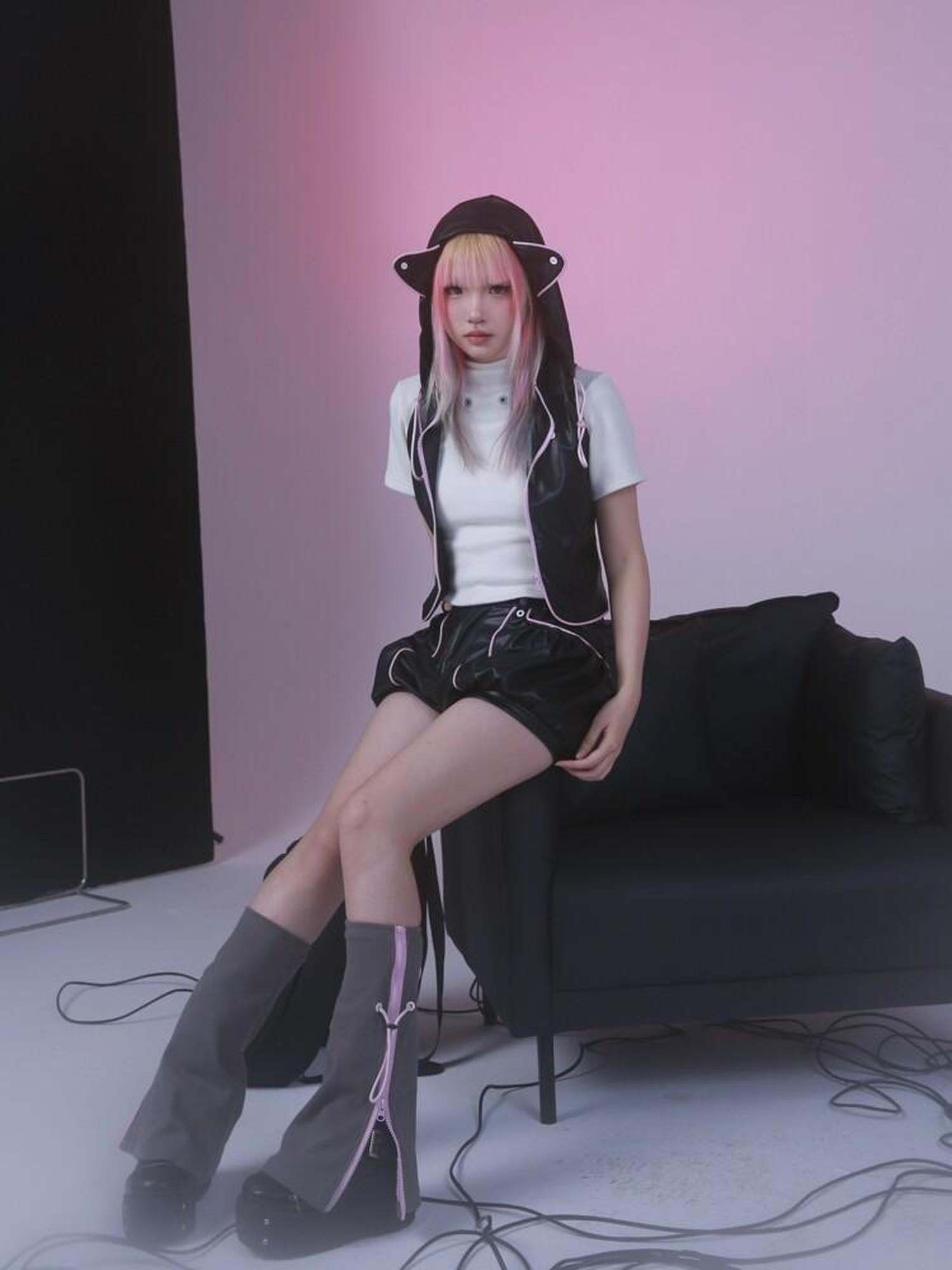 Evil Tooth Cat Ear Hood Punk Subculture Women&