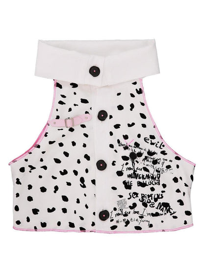 Evil Tooth Cropped Polka Dot Collar Original Print Toy Denim Women&