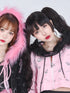 Evil Tooth Gothic Punk Print Rhinestone Patchwork Women&
