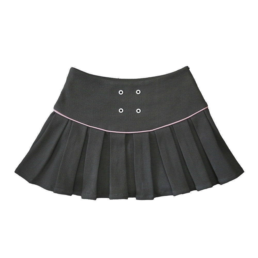 Evil_Tooth_Gray_Pleated_High_Waist_A_Line_Short_Women&