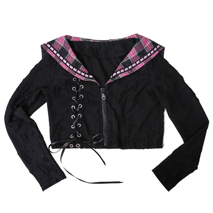 Evil_Tooth_Heart_Stripe_Ripped_Sailor_Collar_Cropped_Punk_Women&