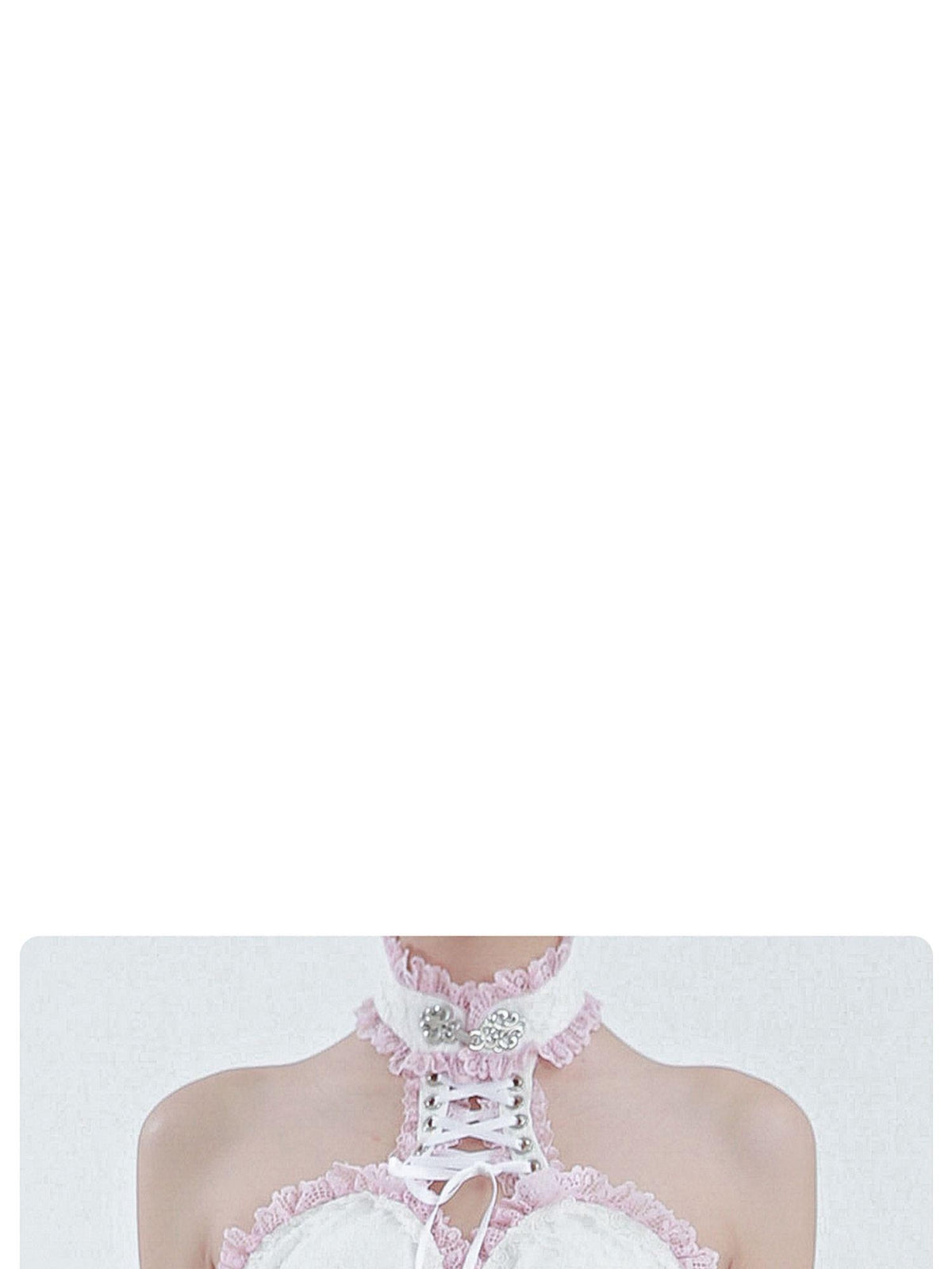 Evil Tooth Lace Trim Frog Button Pure Color Polyester Women&