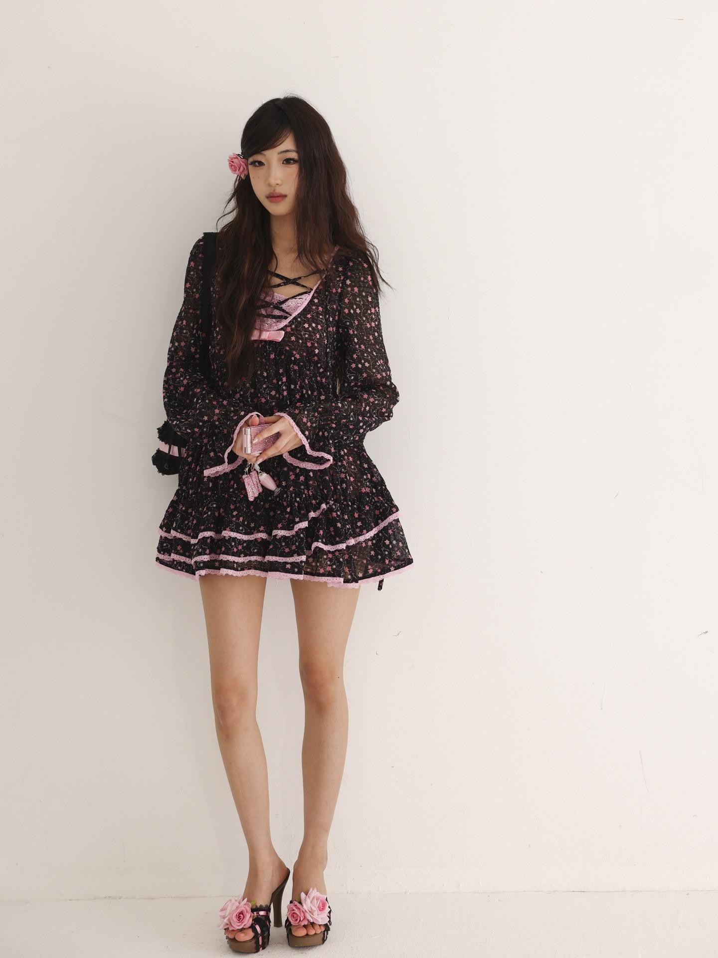 Evil Tooth Leopard Print Lace Waist Cinch Women&