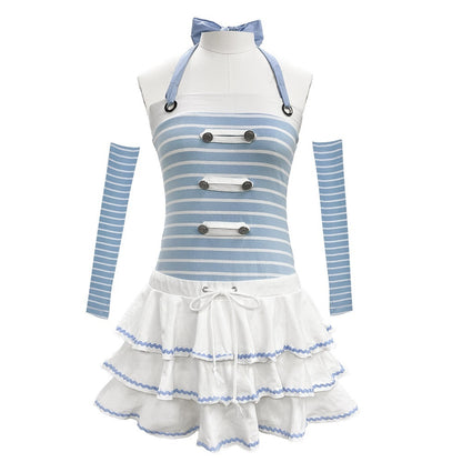 Evil_Tooth_Nautical_Striped_Tiered_Faux_Two_Piece_Women&