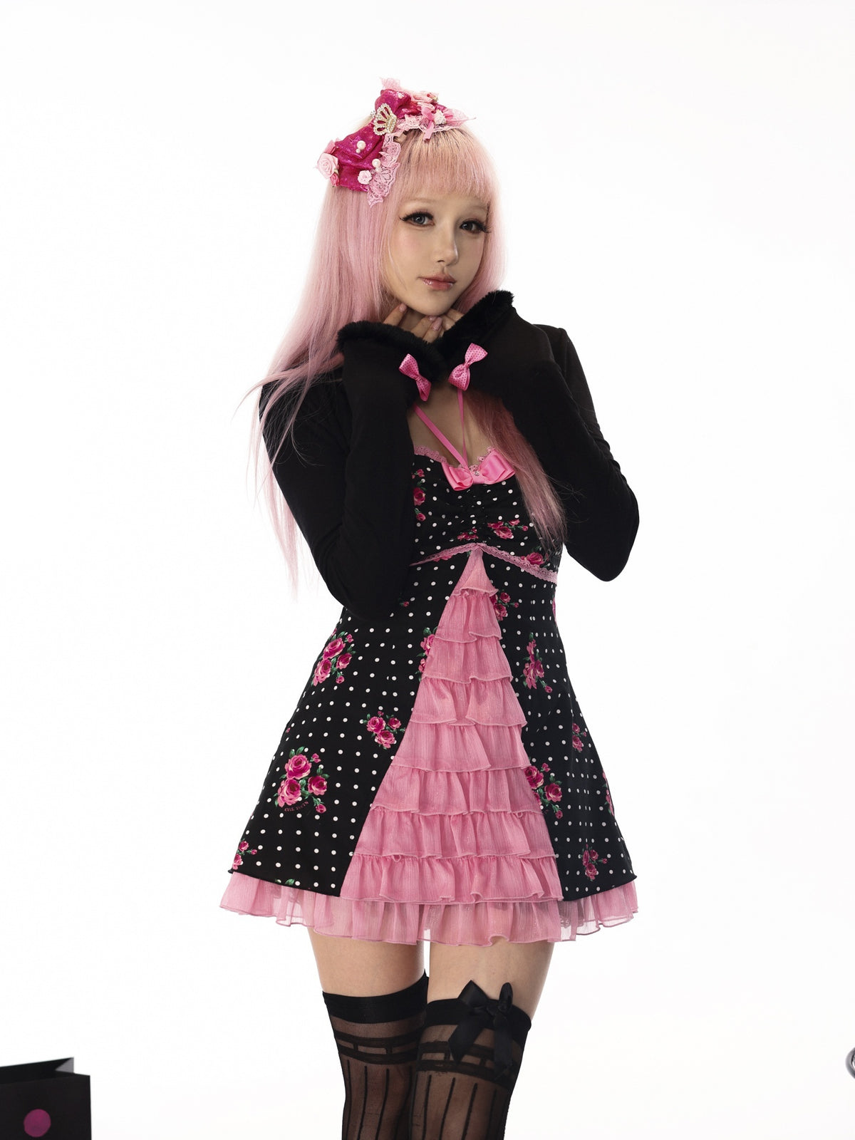 Evil_Tooth_Polka_Dot_Rose_Print_Vintage_Slim_Fit_Cotton_Women&