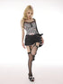 Evil Tooth Rose Sparkle Zebra Print Rhinestone Patchwork Women&
