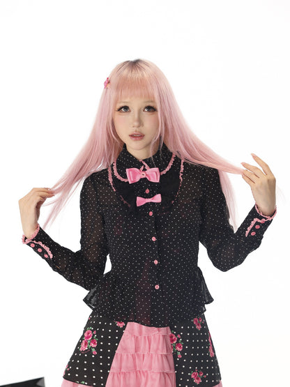 Evil_Tooth_Sheer_Polka_Dot_Bow_Tie_Slim_Fit_Long_Sleeve_Women&