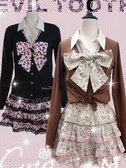 Evil Tooth Tooth Rhinestone Two Tone Faux Uniform Women&