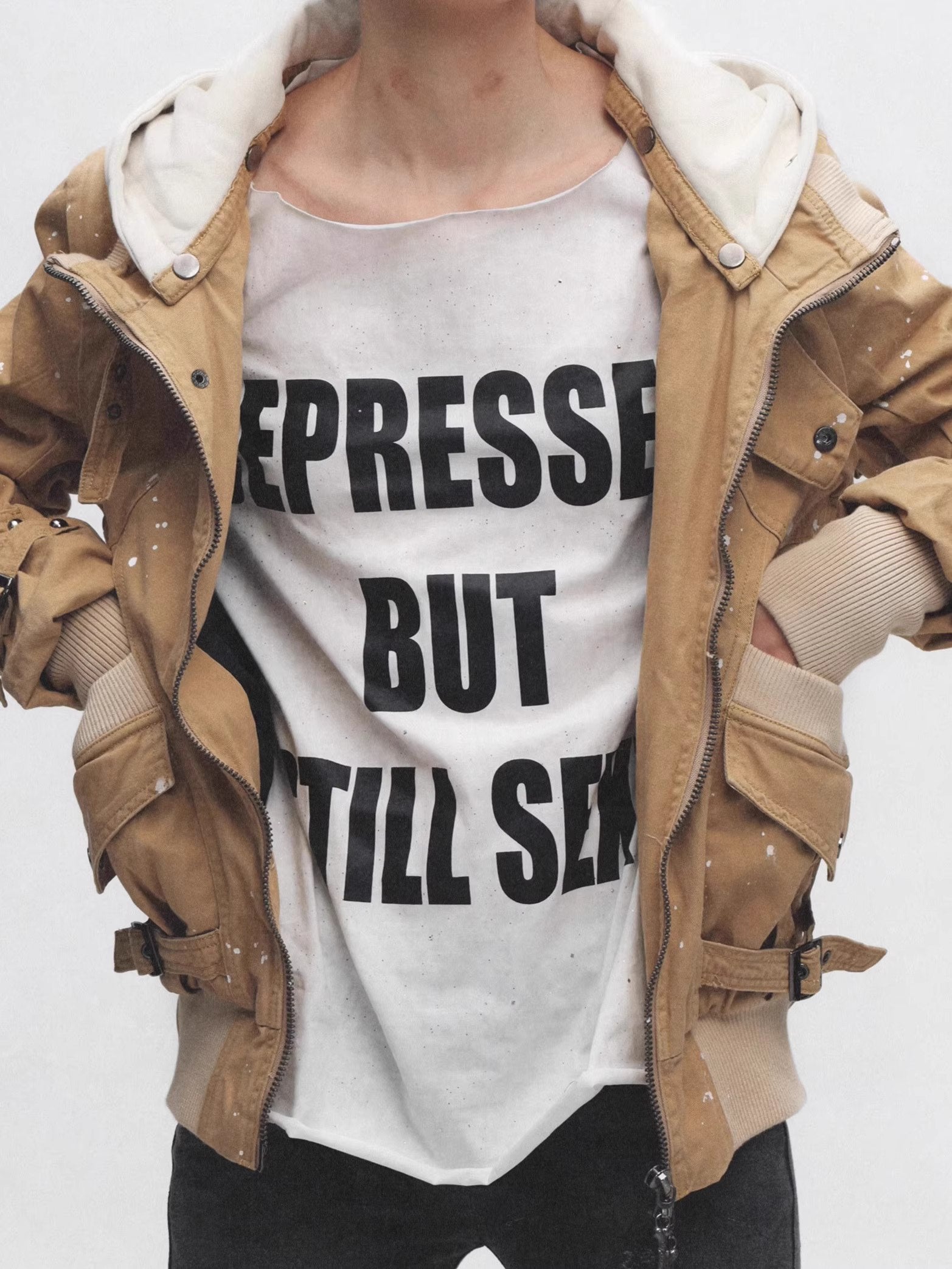 FULLTIDE_100%_Cotton_Cool_Cropped_Long_Sleeve_Crew_Neck_Women_Black_White_T-Shirt_MISSTT