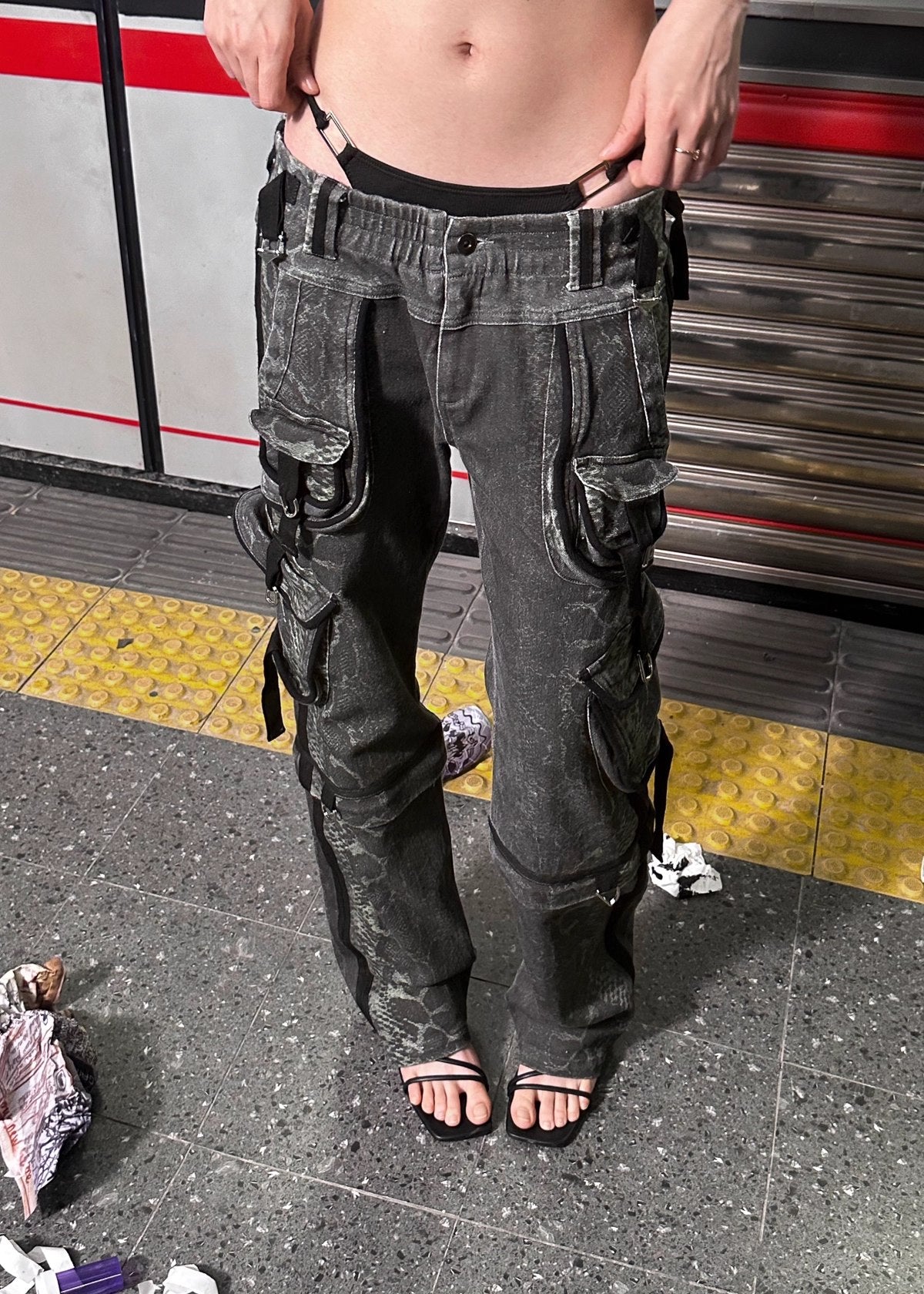 FULLTIDE_100%_Cotton_Low_Rise_Baggy_Streetwear_Women_Stone_Gray_Light_Khaki_Pants_MISSTT