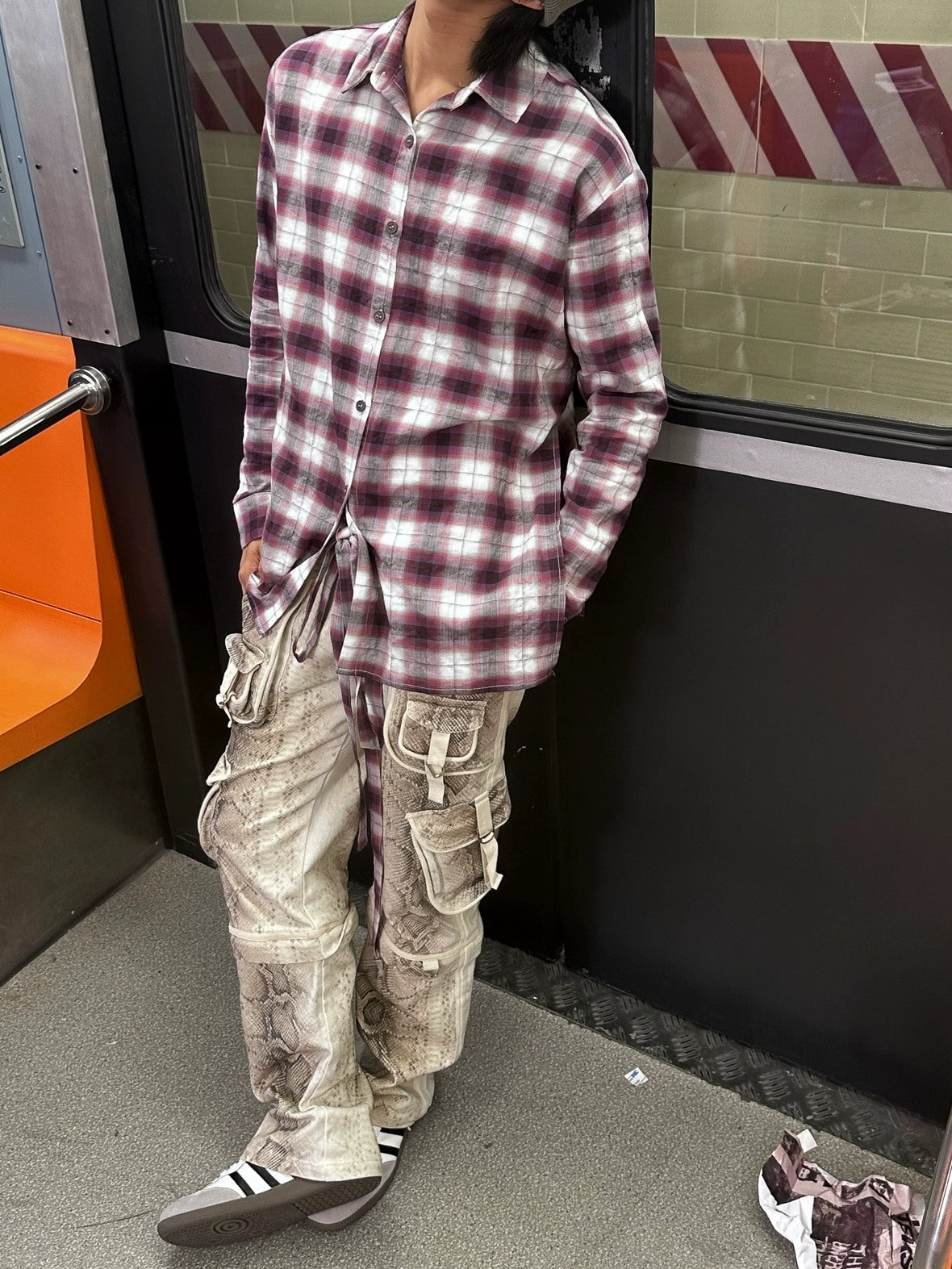 FULLTIDE 100% Cotton Low Rise Baggy Streetwear Women Stone Gray Light Khaki Pants