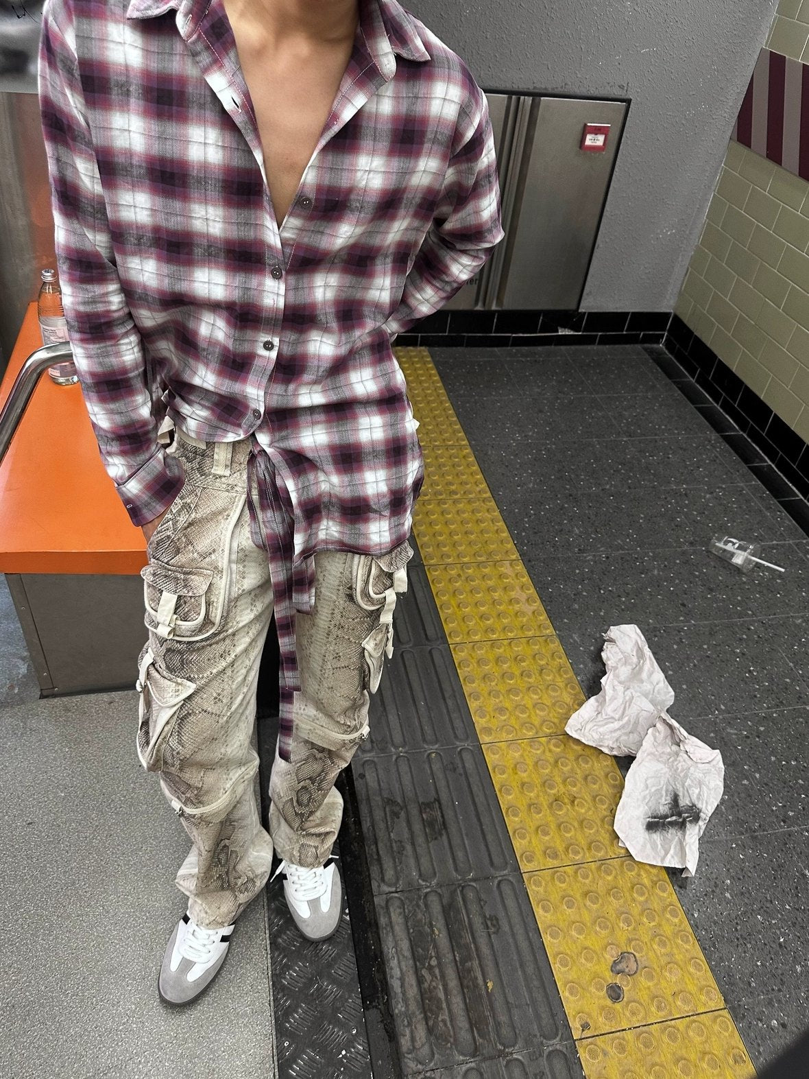 FULLTIDE 100% Cotton Low Rise Baggy Streetwear Women Stone Gray Light Khaki Pants