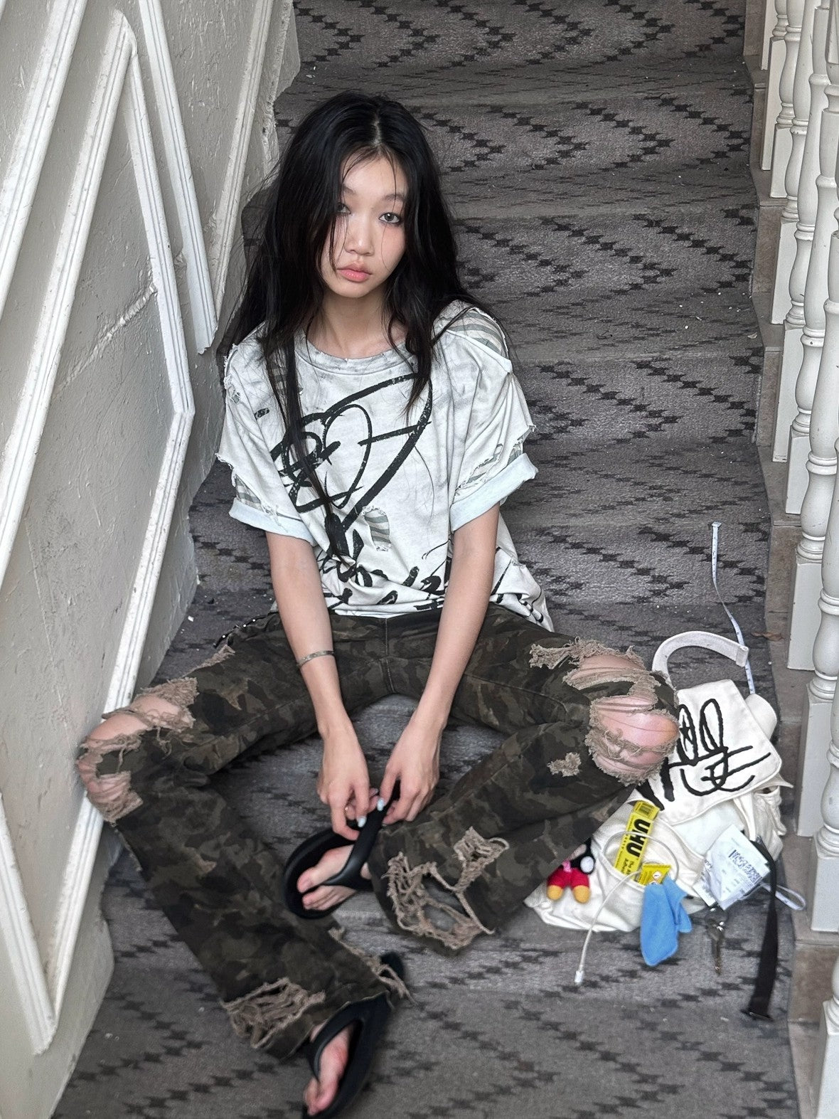 FULLTIDE 100 Percent Cotton Relaxed Fit Printed Round Neck Women Short Sleeve T-Shirt