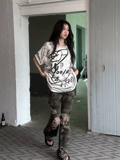 FULLTIDE 100 Percent Cotton Relaxed Fit Printed Round Neck Women Short Sleeve T-Shirt