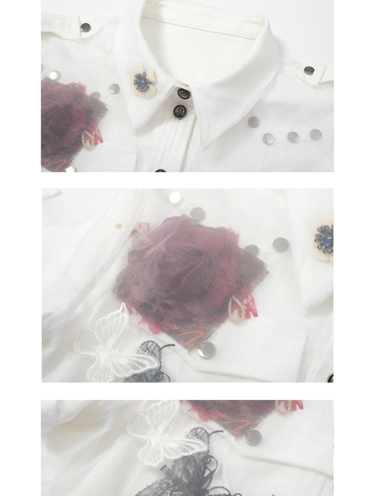FULLTIDE 3d Floral Butterfly Tulle Handmade Women&