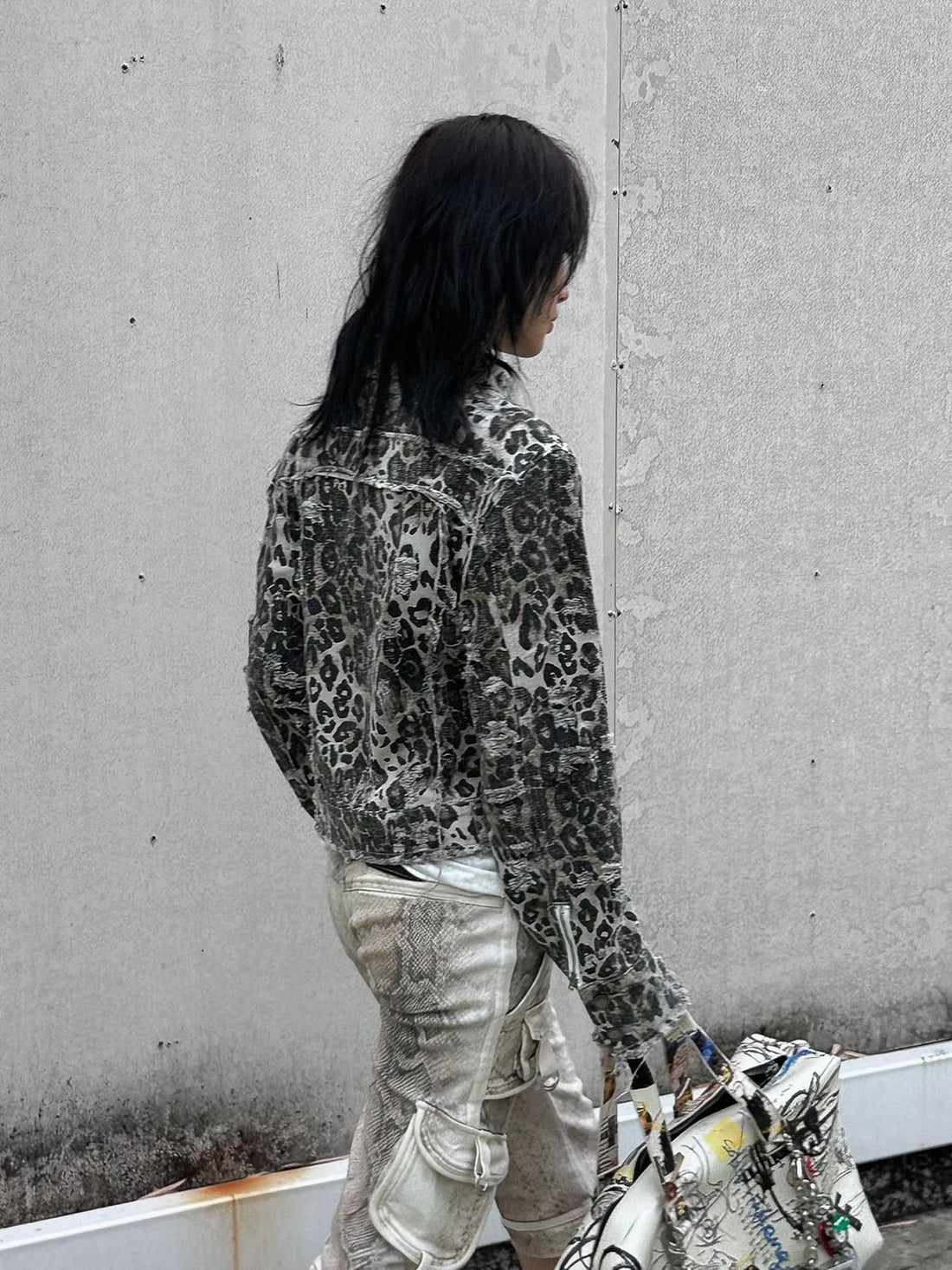 FULLTIDE All Cotton Denim Straight Fit Leopard Print Women Original Design Jacket