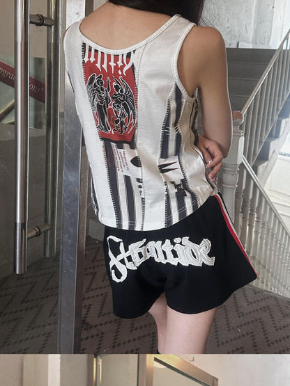 FULLTIDE Angels And Demons Hand Painted Irregular Print Women&