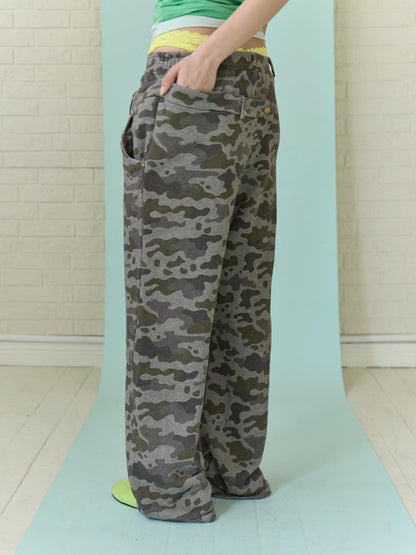 FULLTIDE Asymmetric Camouflage Double Waistband Women&