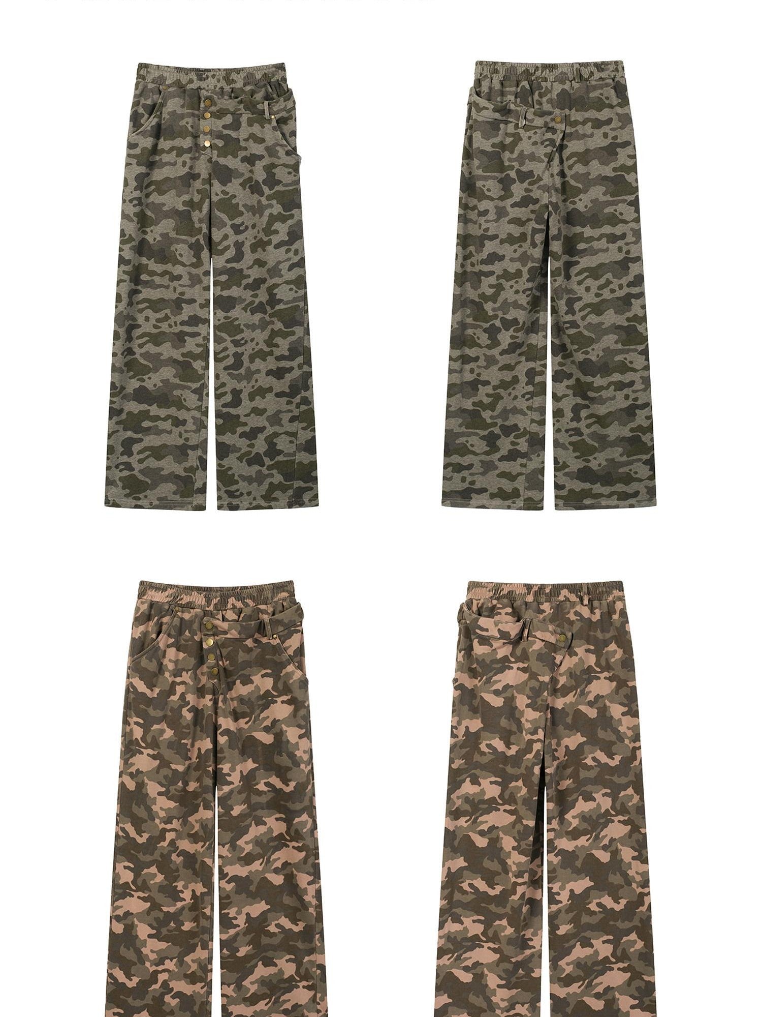FULLTIDE Asymmetric Camouflage Double Waistband Women&