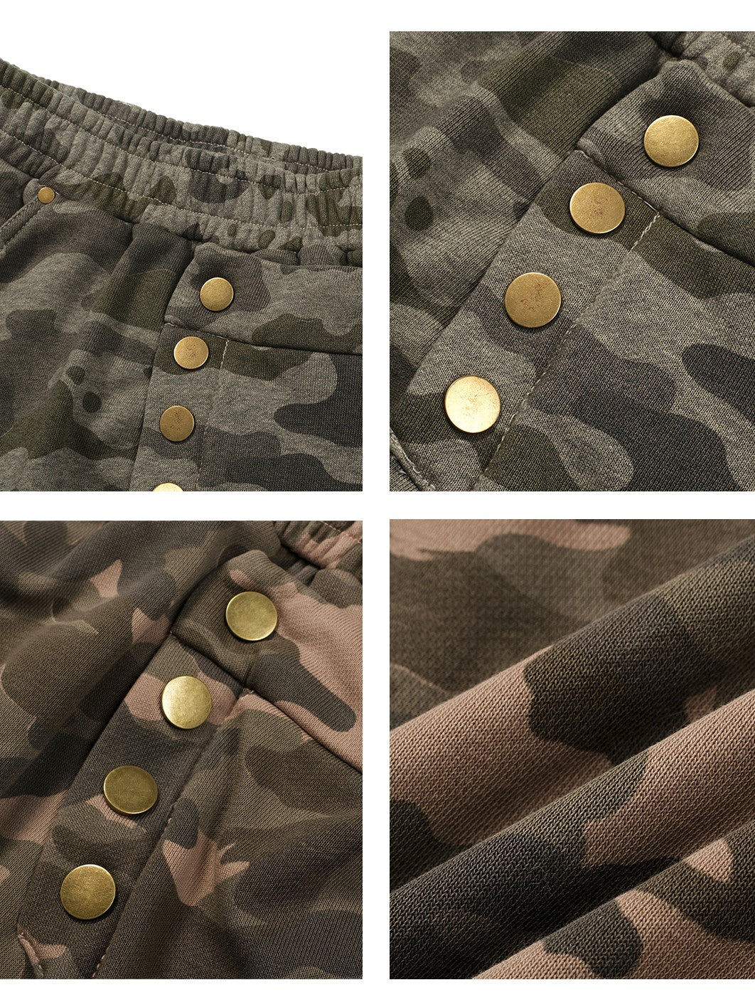 FULLTIDE Asymmetric Camouflage Double Waistband Women&