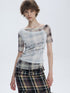 FULLTIDE_Asymmetric_Deconstructed_Plaid_Letter_Print_Mesh_One_Shoulder_Slim_Women&