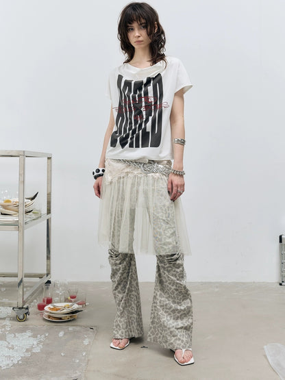 FULLTIDE Asymmetrical Streetwear Straight Leg Loose Natural Waist Cotton Gray Women Pants