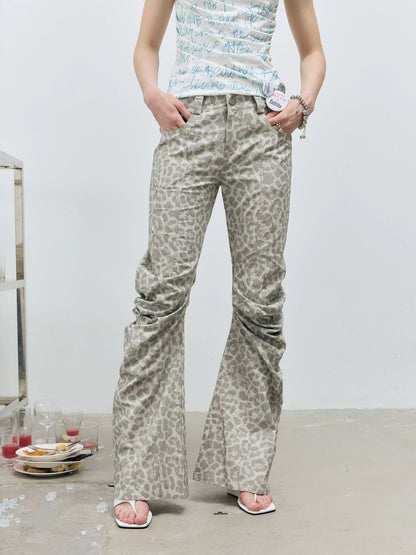 FULLTIDE Asymmetrical Streetwear Straight Leg Loose Natural Waist Cotton Gray Women Pants