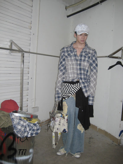 FULLTIDE Belt Print Tote Casual Minimalist Large Unisex Pvc Synthetic Graffiti Beige Bag