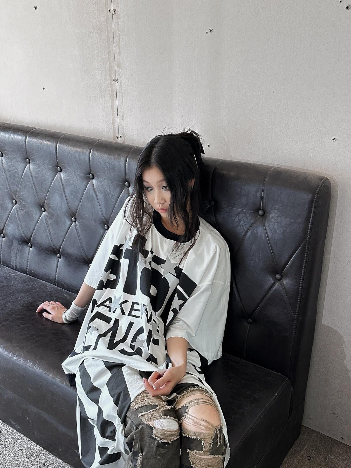 FULLTIDE Black White Luminous Structured Oversized Women&