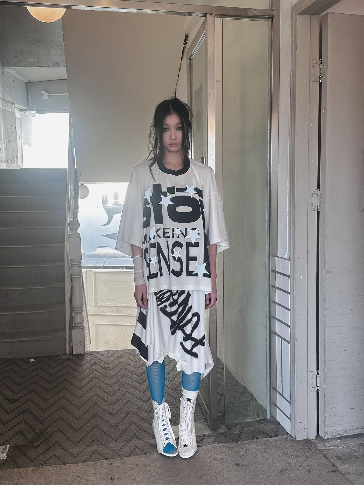 FULLTIDE Black White Luminous Structured Oversized Women&