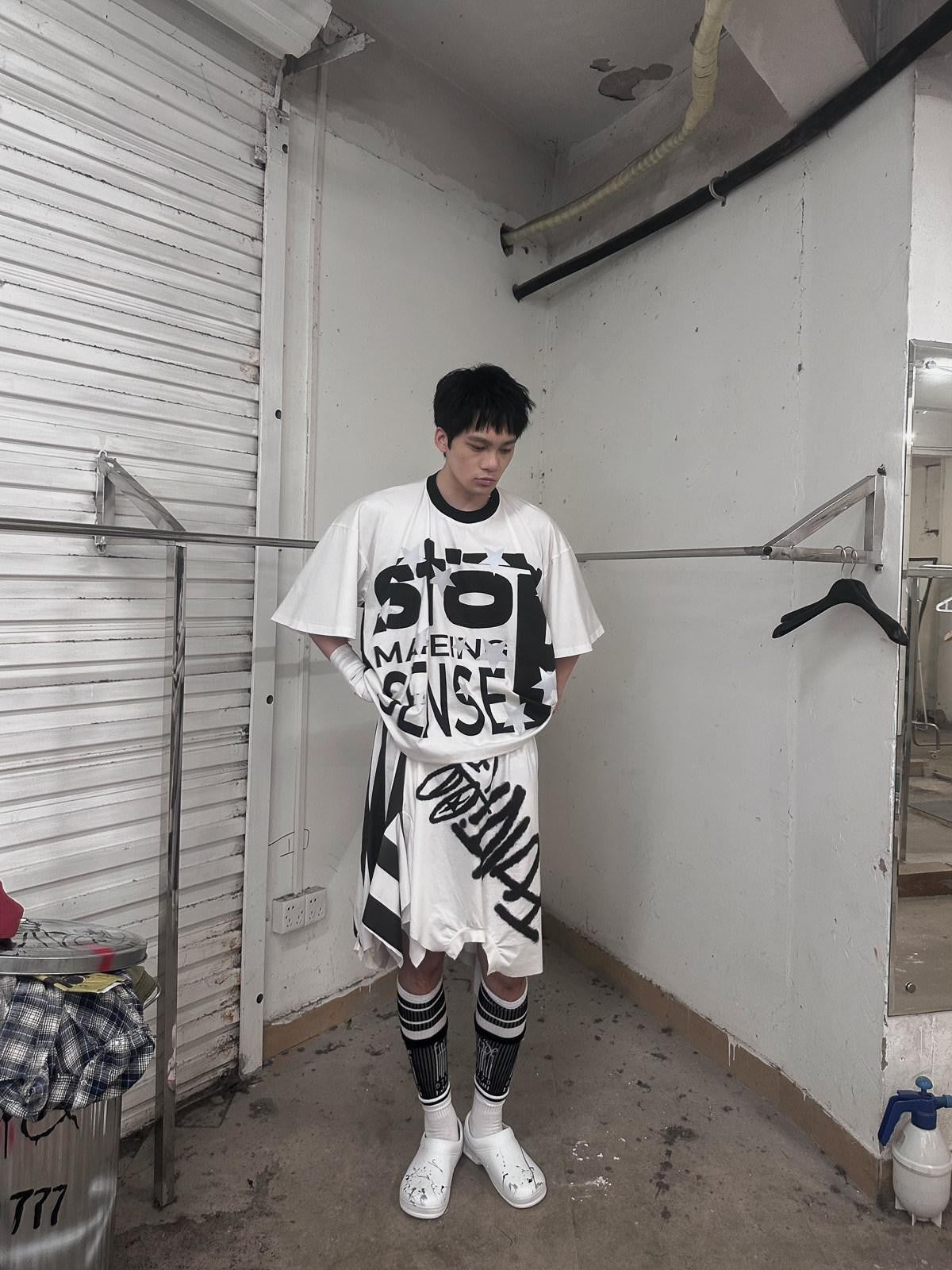 FULLTIDE Black White Luminous Structured Oversized Women&