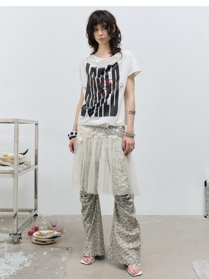 FULLTIDE Bored Embroidered Irregular Print Women&