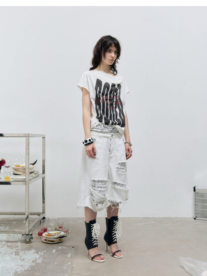 FULLTIDE Bored Embroidered Irregular Print Women&