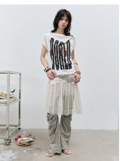 FULLTIDE Bored Embroidered Irregular Print Women&