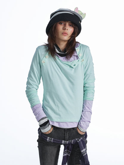 FULLTIDE_Candy_Color_Contrast_Button_Layered_Lyocell_Women&