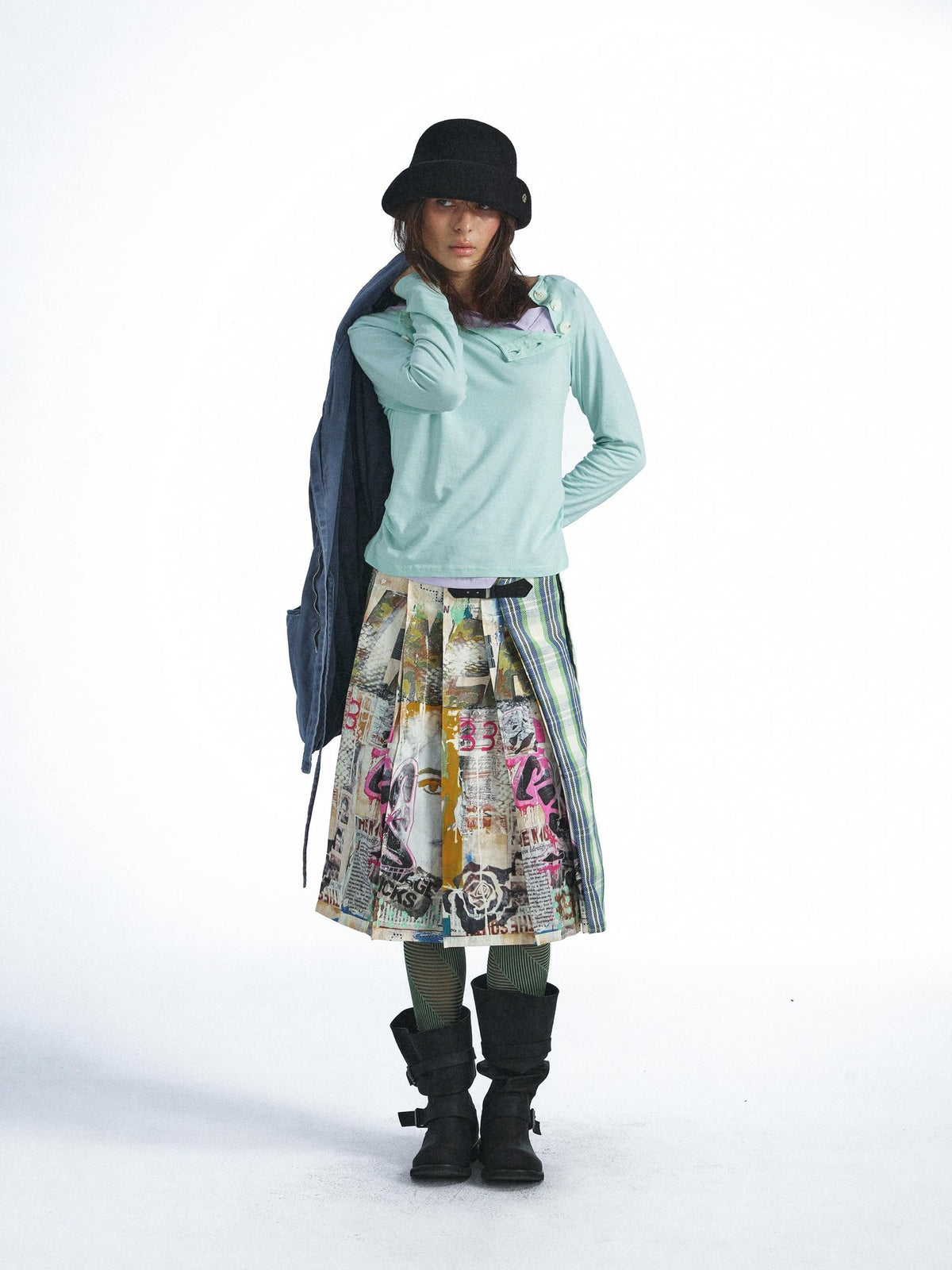 FULLTIDE Candy Color Contrast Button Layered Lyocell Women&