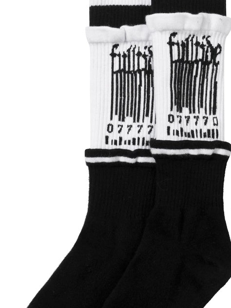 FULLTIDE Comfort Cushioned High Crew Unisex One Size Black White Pack Socks