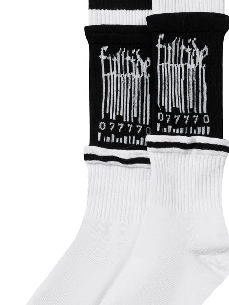 FULLTIDE Comfort Cushioned High Crew Unisex One Size Black White Pack Socks